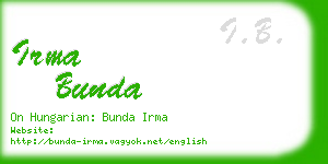 irma bunda business card